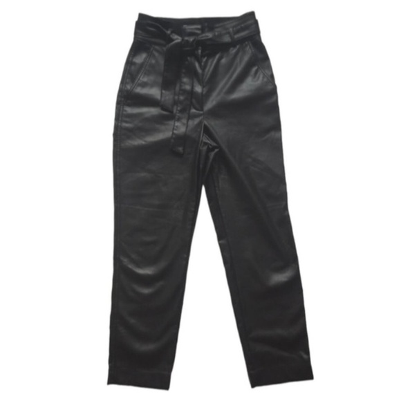 Babaton Vegan Leather Tie-Front Pants - Picture 3 of 12